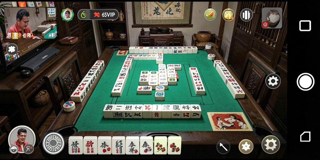 Tampilan permainan Mahjong yang seru dalam 6SVIP.