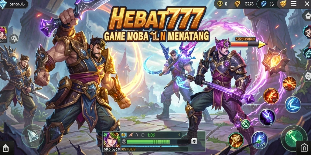 Tampilan gameplay MOBA yang seru dan strategis.