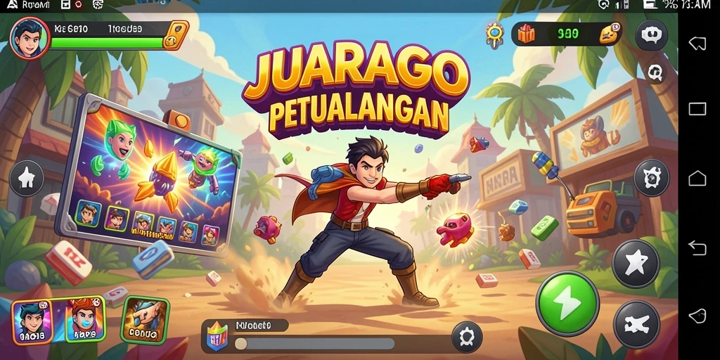 Tampilan mendebarkan gameplay JUARAGO yang penuh tantangan.