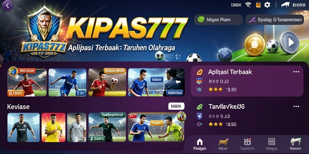 Tampilan menarik dari KIPAS777 dengan fitur Sportsbook.