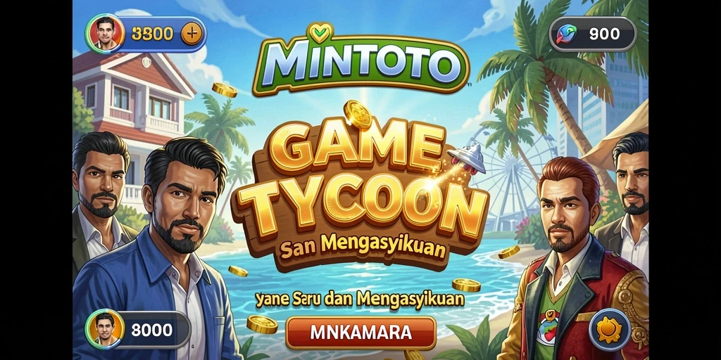 Screenshot utama MINTOTO menunjukkan aktivitas seru dalam gameplay Tycoon.
