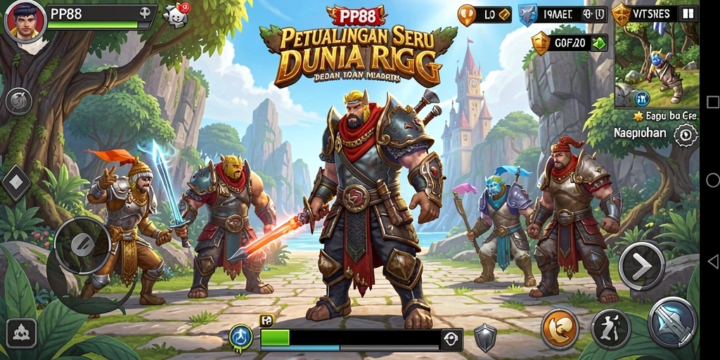 Screenshot gameplay PP88 menampilkan aksi seru dalam pertarungan RPG.