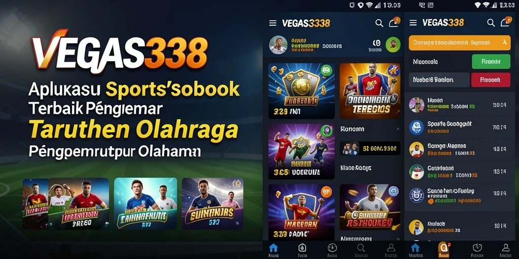 Tampilan utama aplikasi VEGAS338 menampilkan berbagai pilihan taruhan olahraga.